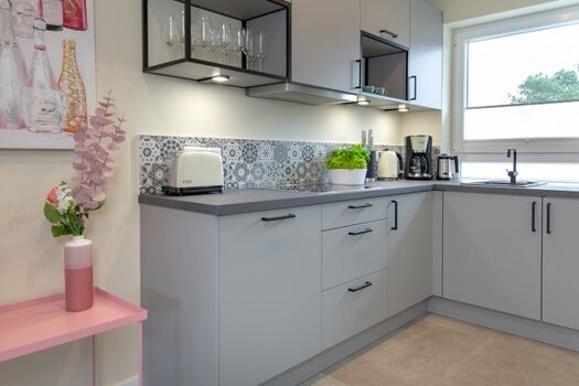 Die offene Küche lädt zum Kochen ein