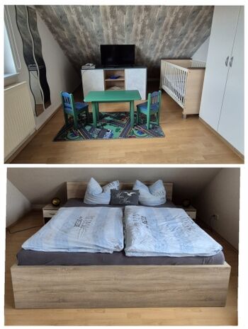 2 Schlafzimmer mit Spielecke und Playstation 