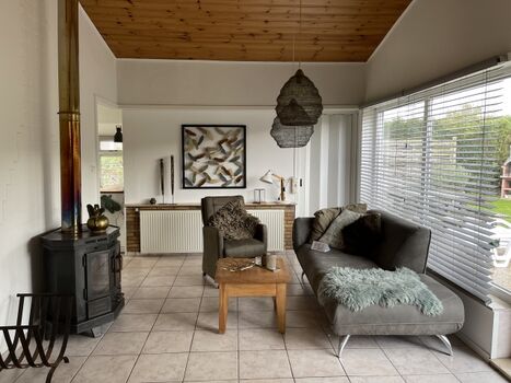 Kamin und WohnzimmerTormentil 25 direkt vor der Düne