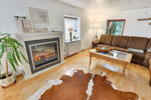 Sofaecke mit Kaminofen (Elektro)