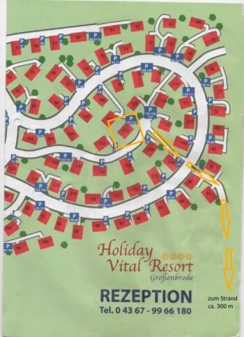 die Lage des Beach Houses Nr. 123  mit kurzem Weg zum Strand