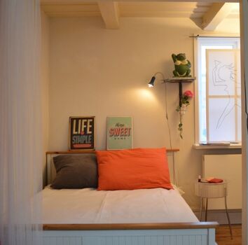 Schlafbereich in der Galerie, kuschelig, gemütlich, 140x200