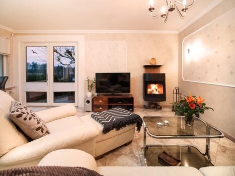 Loungesessel und Kamin