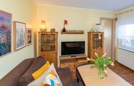 Wohnzimmer mit Sat TV