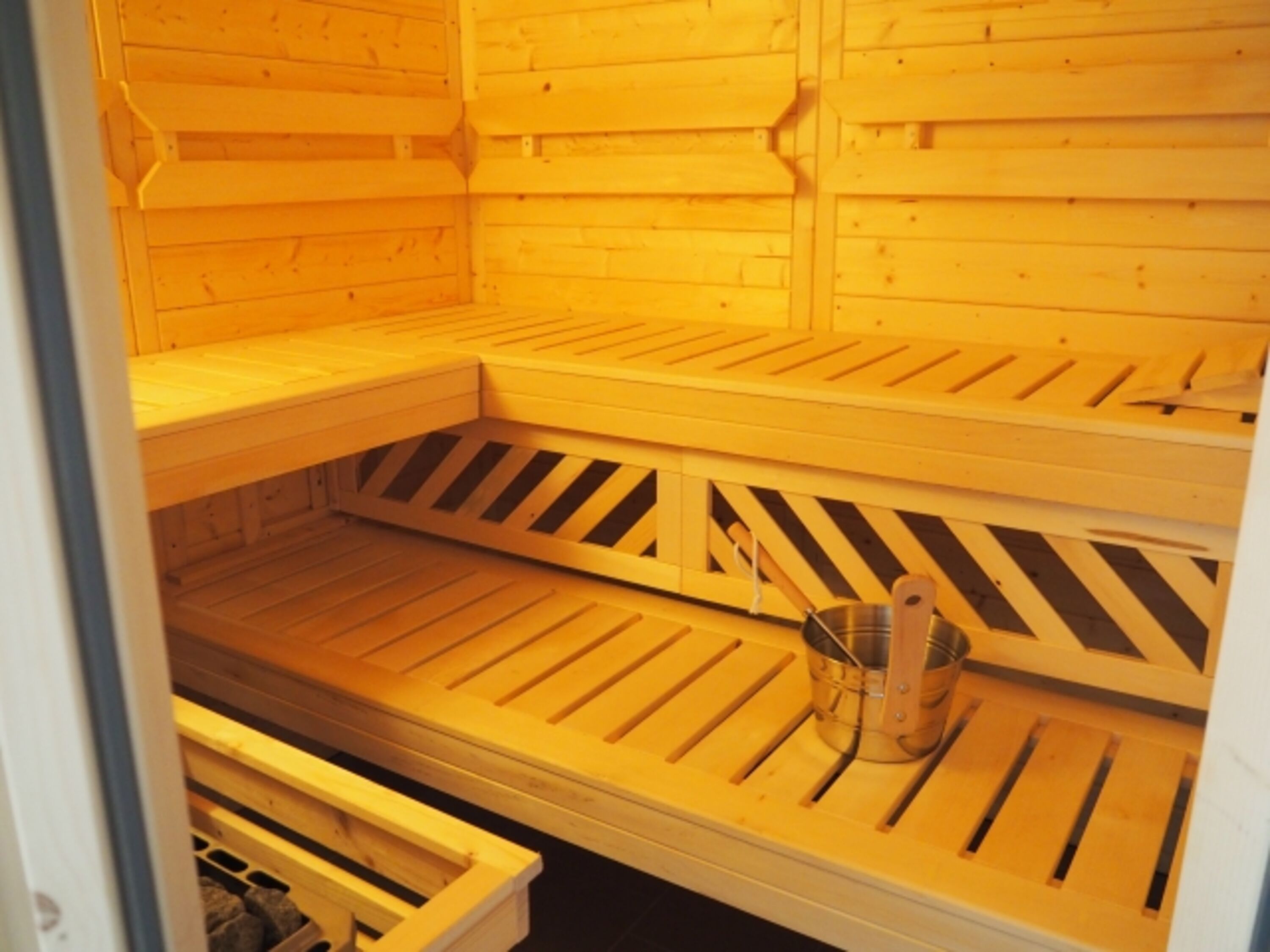 Blick in die Gartensauna