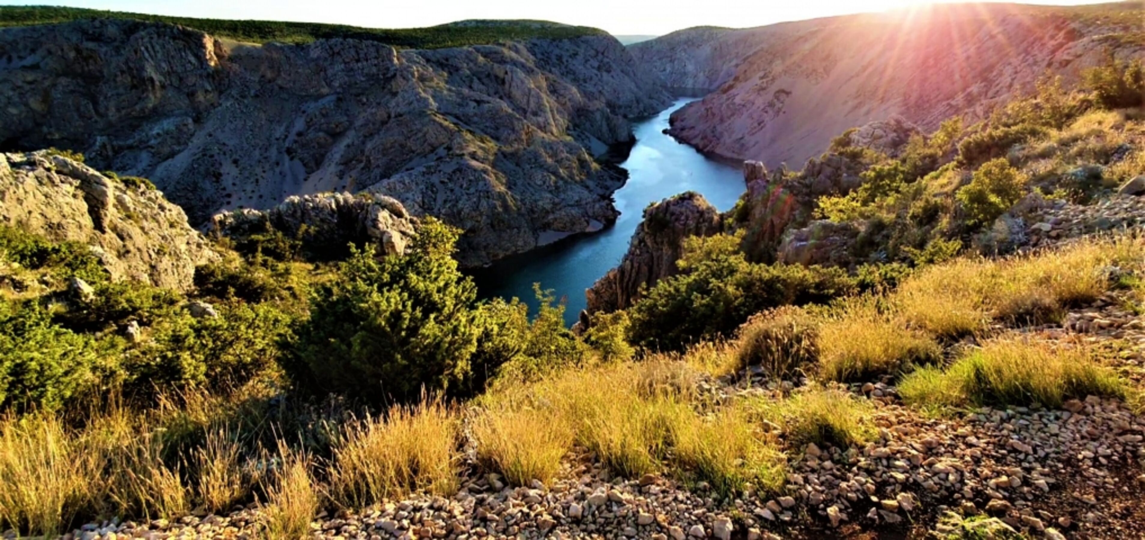 Blick auf Zrmanja Fluss vom Winnetou Lager "Pueblo"