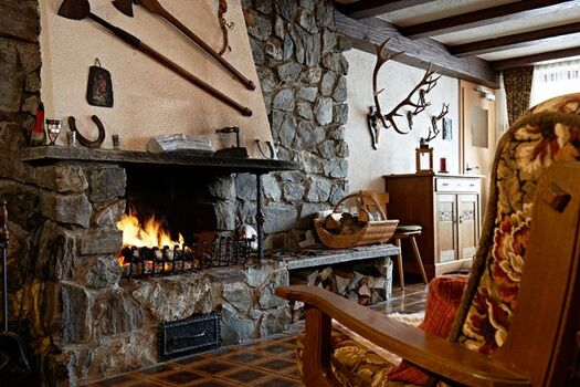 Offener Kamin in der Gaststube