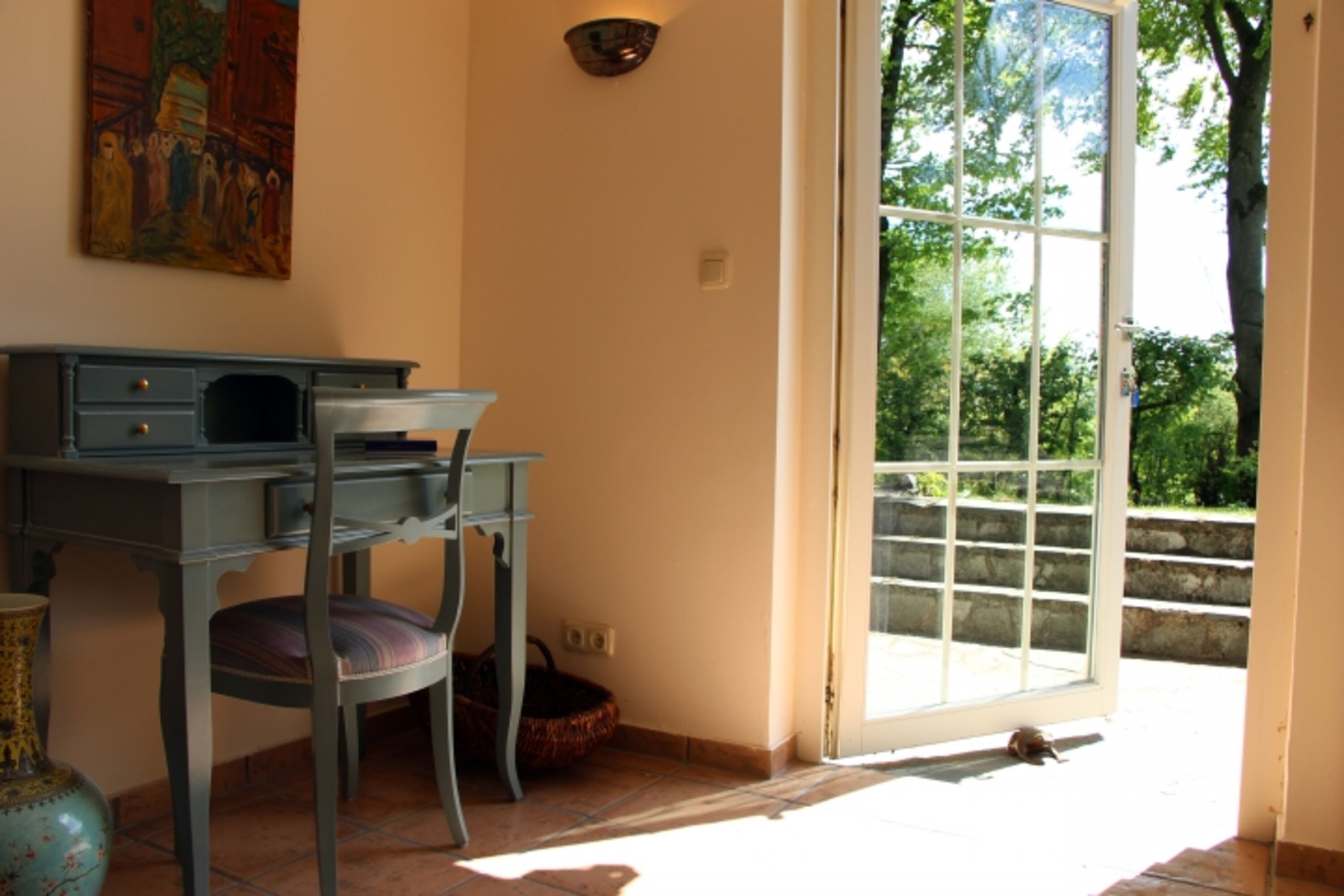 Schreibtisch im Schlafzimmer West im Gartengeschoß