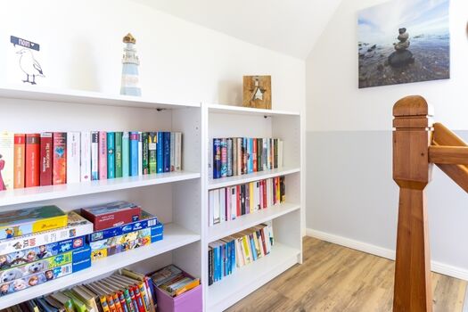 Kleine Bibliothek im oberen Flur