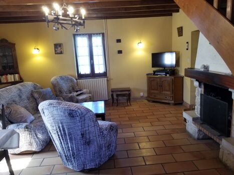 Wohnzimmer mit Kamin