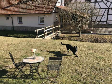 Brücke von der Terasse direkt in den eigenen Garten