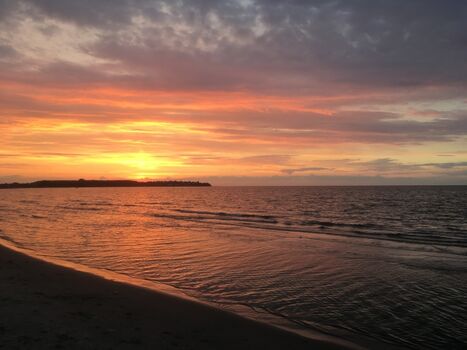 Sonnenuntergang mit Blick auf Hohwacht 
