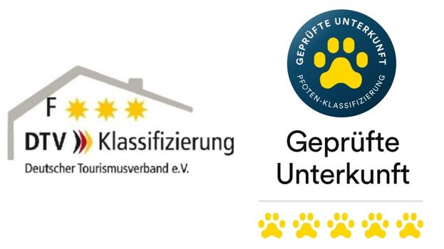 3 Sterne vom DTV  und 5 Pfotenauszeichnung vom DTV 
