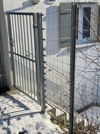 Das komplette Grundstück ist 1,6 Meter umzäunt