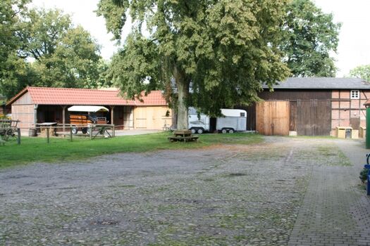 Blick auf die Aussenboxen und Hofgelände