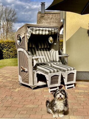 Strandkorb Xl mit Sektkübel und Glashalter