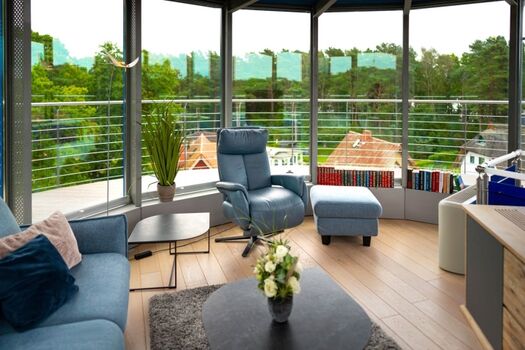 Wohnbereich in der Turmkuppel