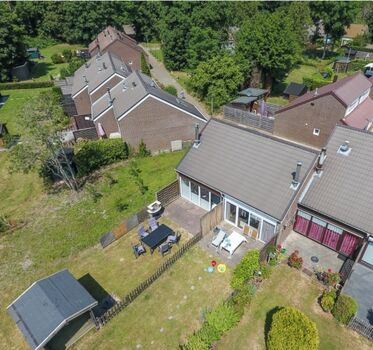 Blick auf das Haus von oben