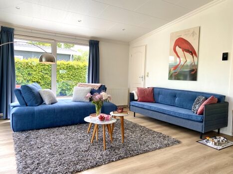 Wohnbereich mit Couch und Schlafcouch