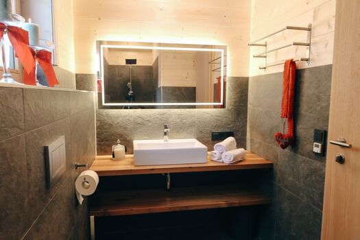 Bad im Erdgeschoss (ebenfalls mit Dusche und WC)