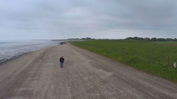 Sicht Richtung Deich, kein Sandstrand