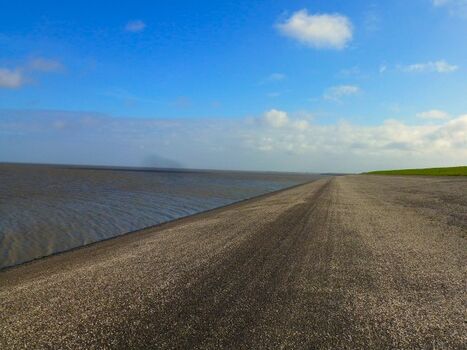 Kein Sandstrand sondern begehbarer Deich