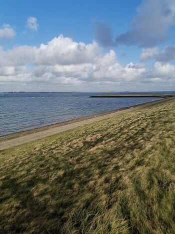 Lauf und Fahrradwege am Meer entlang