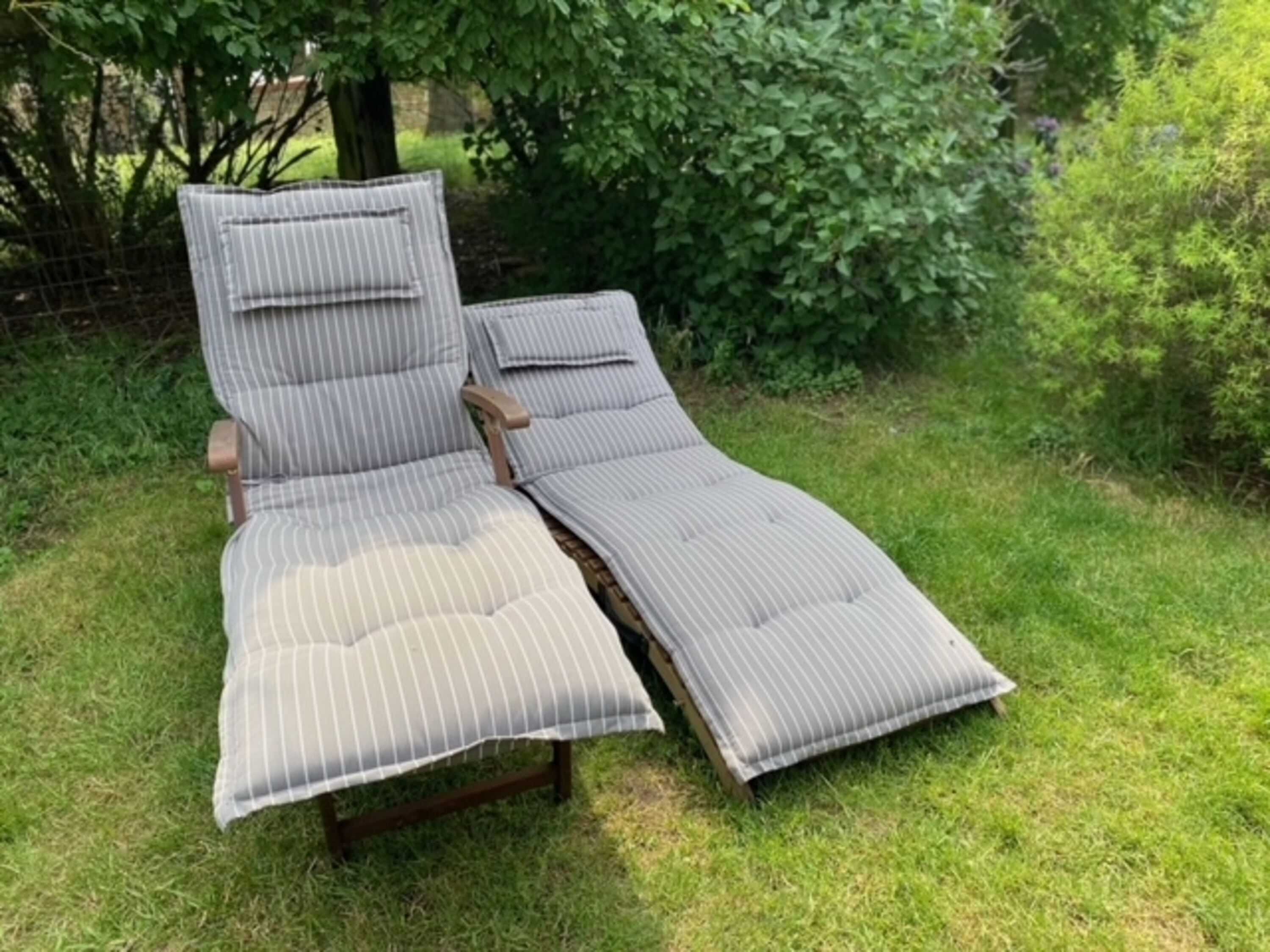Sonnenliegen im Garten
