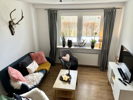 Wohnzimmer mit Sat TV und Prime