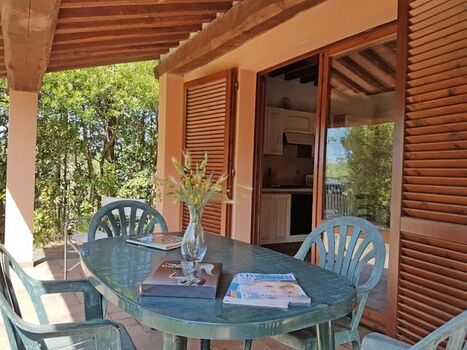 Blick von der Terrasse zur Küche