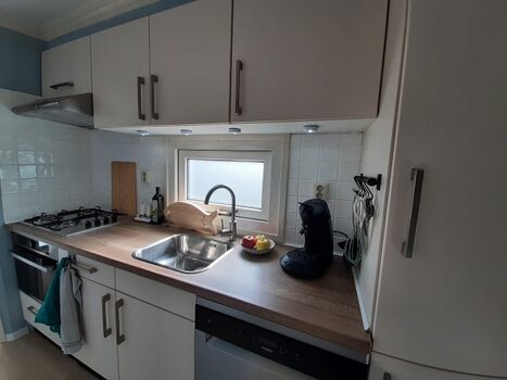 Küche mit Kombi-Backofen und Spülmaschine