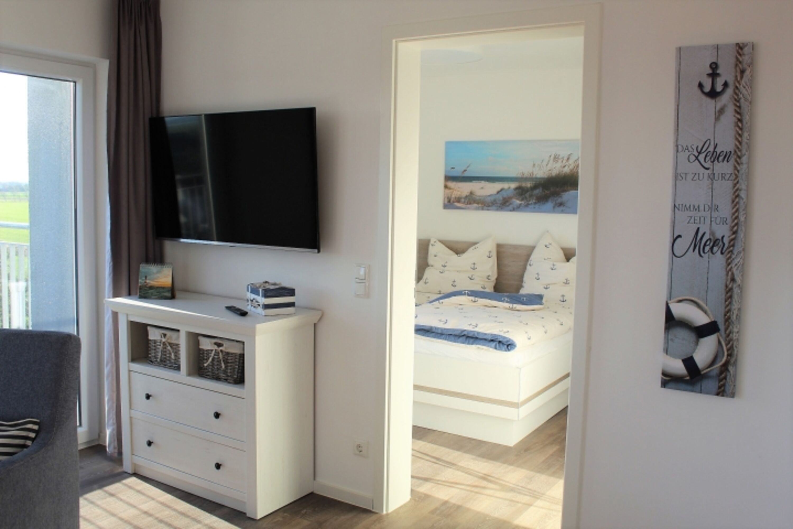 Blick ins Schlafzimmer