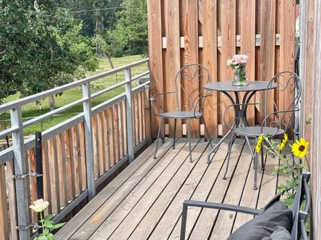 Der Balkon unserer Ferienwohnung Ostweg