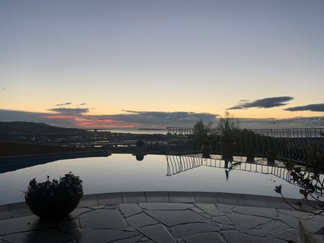 Abendstimmung Winter mit Blick auf die Inseln vor Cannes