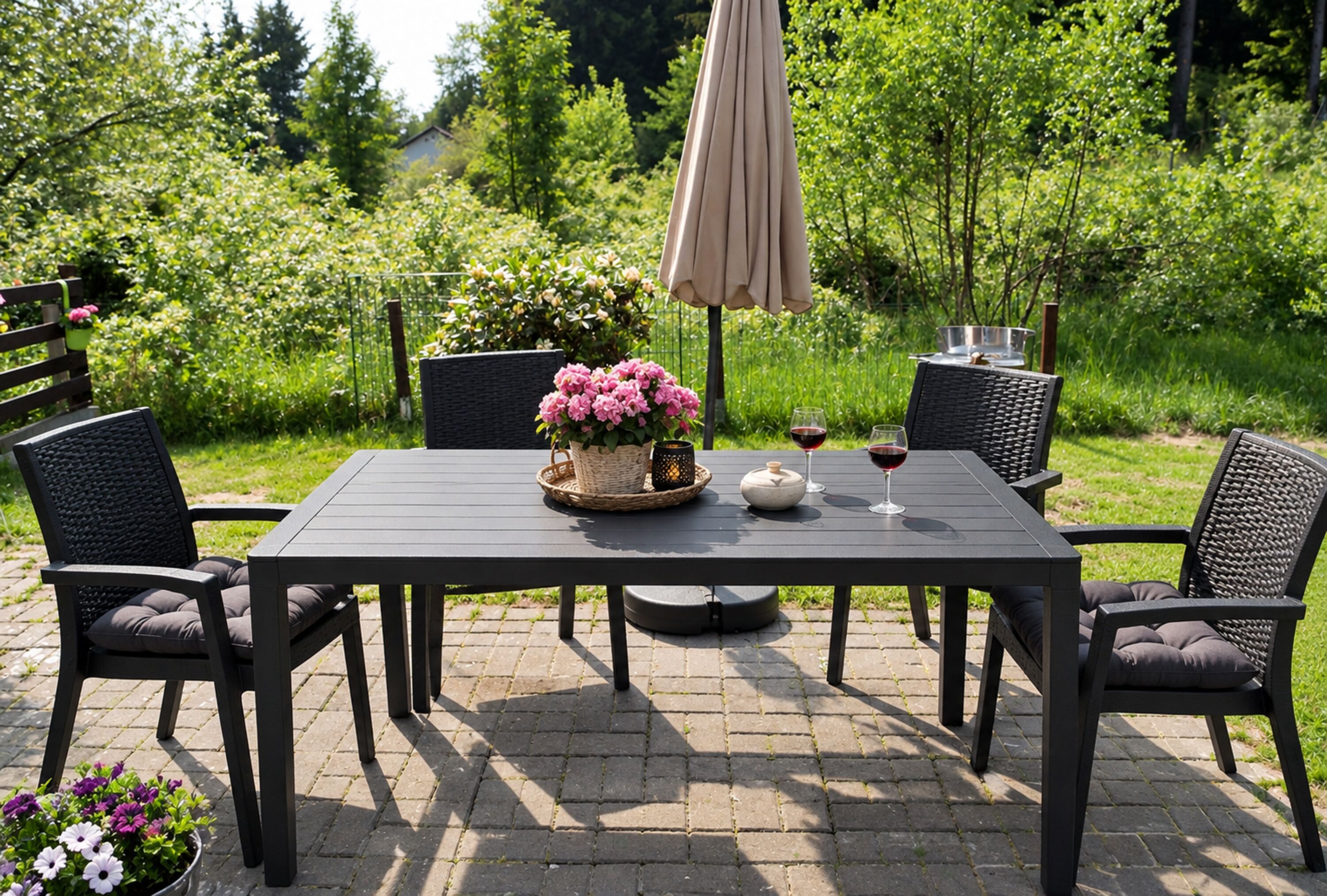 Terrasse (neuer, größerer Zaun ist vorhanden, Bilder folgen)