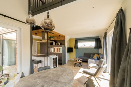 Das sehr stilvoll eingerichtetes Wohnzimmer