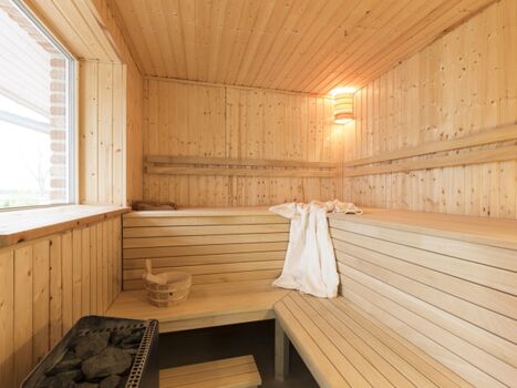 Grosse Luxussauna mit verspiegltem Aussenfenster