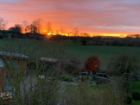 Abendstimmung hinterm Haus