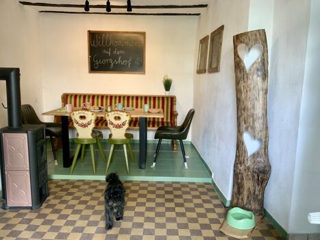 Esszimmer mit Kaminofen