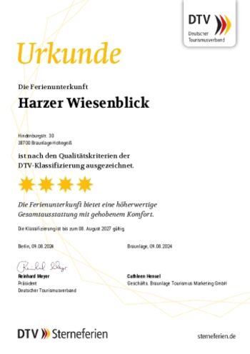 Qualität ist uns wichtig DTV 4 Sterne/3 Hundepfoten