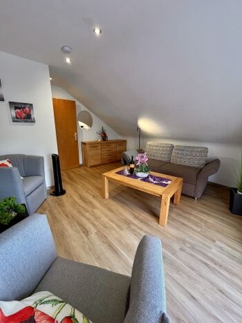 Wohnzimmer mit Schlafcouch 