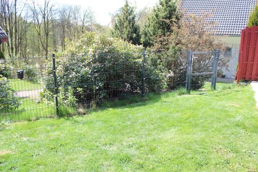 Garten mit hohen Zaun