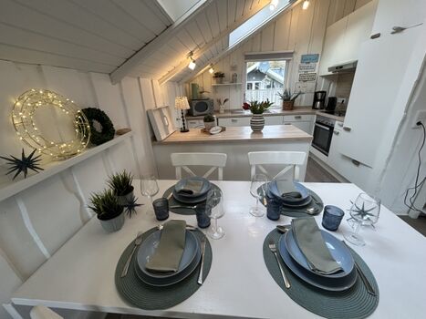 Essbereich und Küche Ferienhaus Hein Mück