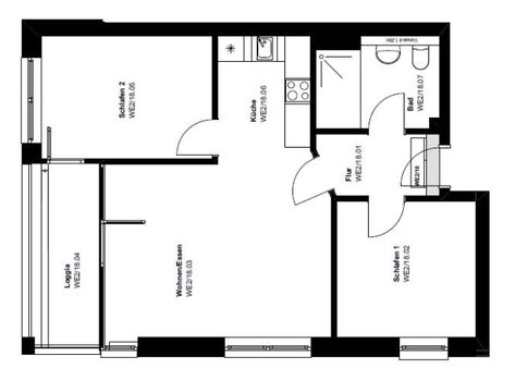 Grundriss Wohnung Hafenblick 2.18 