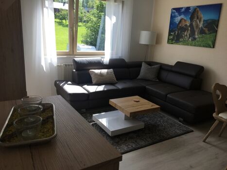 Ledercouch im Wohnzimmer