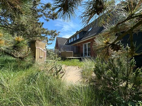 TIDE4 Ferienwohnung Amrum Apartment 8 Garten mit Terrasse und Strandkorb