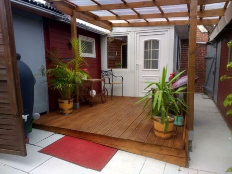 Die überdachte Terrasse