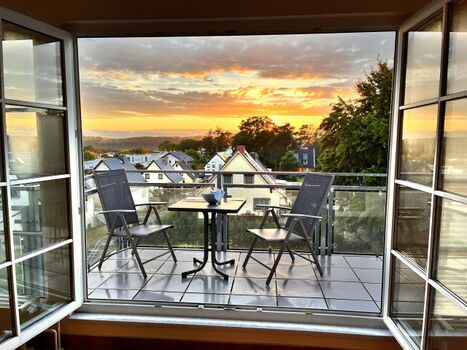 Sonnenuntergang auf der Dachterrasse
