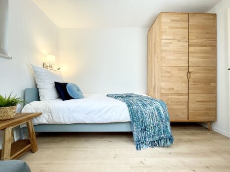 Schlafzimmer II mit zwei Einzelbetten in 90cm x 200cm