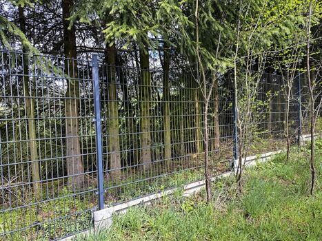 Doppelstabmattenzaun mit Untergrabschutz